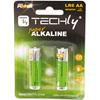 TECHLY Blister 2 Batterie High Power AA Stilo Alcaline LR06 1,5V