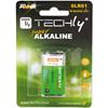TECHLY Blister 1 Batteria High Power Alcalina 6LR61 9V