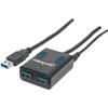MANHATTAN Hub USB 3.0 4 Porte con Alimentatore 5V 3A Nero