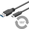 MANHATTAN Cavo HiSpeed USB A Maschio / USB-C Maschio 1m Nero
