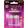 TECHLY Blister 2 Batterie Power Plus Mezza Torcia C Alcaline LR14 1,5V
