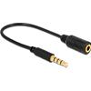 DELOCK Cavo Audio 3.5 mm M/F 4Pin Convertitore di Assegnazione Pin 17,5cm Nero