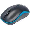 MANHATTAN Mouse Ottico Wireless con Micro Ricevitore USB 1000dpi Nero/Azzurro