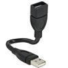 DELOCK Cavo semi-rigido USB2.0 A Maschio / A Femmina 15cm Nero
