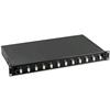 INTELLINET Cassetto Ottico 19'' con 12 bussole LC Duplex Multimodale OM2 Nero