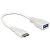 DELOCK Cavo USB 3.0 OTG A Femmina / Micro B Maschio 0.2m Bianco