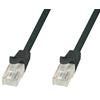 TECHLY PROFESSIONAL Cavo di rete Patch in CCA Cat.6 Nero UTP 2m