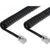 INTELLINET Cavo telefonico spiralato per cornetta 2mt RJ10 4P4C Nero