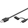 GOOBAY Cavo USB A / Micro B con Adattatore USB-C