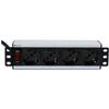 TECHLY PROFESSIONAL Multipresa 4 posti UNEL da Rack 10'' con Interruttore Spina Italiana 1,5U