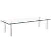 TECHLY Stand da Scrivania Regolabile Vetro Trasparente per Monitor Notebook