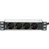 TECHLY PROFESSIONAL Multipresa 4 Posti da Rack 10'' Spina Schuko Angolata 1U