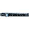TECHLY PROFESSIONAL Multipresa 6 Posti da Rack 19'' con Magnetotermico Spina Schuko Angolata 1U