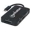 MANHATTAN Adattatore Convertitore USB-C&trade; 4 in 1 a DP/HDMI/DVI/VGA Nero