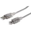 MANHATTAN Cavo USB 2.0 A maschio/B maschio 1.8 m trasparente