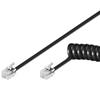INTELLINET Cavo telefonico spiralato 2mt RJ10 4P4C Nero