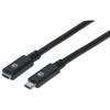 MANHATTAN Cavo prolunga USB 3.2 Gen 2 SuperSpeed+ USB-C&trade; Maschio/Femmina 0,5m Nero