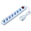 TECHLY Multipresa 7 Posti Italiana Bipasso / Schuko Cavo 3m