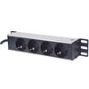 INTELLINET Multipresa Schuko 4 posti da Rack 10'' con Spina Schuko Angolata 1U