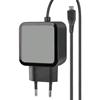 FONTASTIC Caricatore con Cavo MicroUSB 2,4A Spina Europea 2 pin Nero