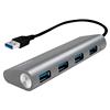 LOGILINK Hub USB 3.0 SuperSpeed 4 porte Alluminio Silver