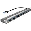 LOGILINK Hub USB 3.0 SuperSpeed 7 porte Alluminio Silver