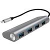 LOGILINK Hub USB-C&trade; SuperSpeed 4 Porte Alluminio Silver
