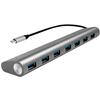 LOGILINK Hub USB-C&trade; SuperSpeed 7 Porte Alluminio Silver