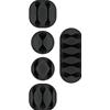 GOOBAY Clip Fermacavo Set da 5 pz Varie Misure Nero