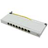 LOGILINK Mini Panello Patch Cat.6A, schermato, 0,5U, 8 Porte, Grigio