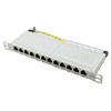 LOGILINK Panello Patch 10'', Cat.6A, schermato, 0,5 U, 12 Porte, Grigio