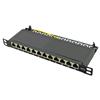 LOGILINK Panello Patch 10'', Cat.6, schermato, 0,5 U, 12 Porte, Nero
