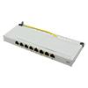LOGILINK Mini Panello Patch Cat.6, schermato, 0,5U, 8 Porte, Grigio