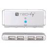 TECHLY Hub USB Tascabile 4 porte Silver