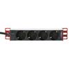 TECHLY PROFESSIONAL Multipresa 4 Posti da Rack 10'' Spina Schuko Angolata 1U