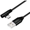 LOGILINK Cavo USB Micro-B Maschio Angolato/USB-A Maschio Dritto 0,3m Nero