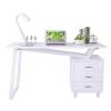 TECHLY Scrivania per Computer con Tre Cassetti Bianco opaco effetto legno