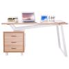 TECHLY Scrivania per Computer dal Design Moderno con Tre Cassetti Quercia