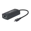 MANHATTAN Convertitore Adattatore di Rete USB-C&trade; a RJ45 5GBASE-T Nero