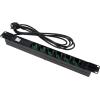 FME Multipresa 6 Posti da Rack 19'' Cavo 3m Spina Schuko Angolata 1U