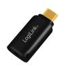 LOGILINK Adattatore Convertitore Audio Portatile da USB-C&trade; a 3,5 mm Nero