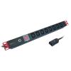 TECHLY PROFESSIONAL Multipresa 8 Posti C13 da Rack 19'' con Interruttore e Protezione Termica Spina C14 1U