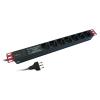 TECHLY PROFESSIONAL Multipresa 7 Posti da Rack 19'' con Filtro di Protezione 3 LED Spina Italiana 1U