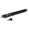 TECHLY PROFESSIONAL Multipresa da Rack 19'' 7 Posti con limitatore da sovratensioni