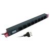 TECHLY PROFESSIONAL Multipresa 8 Posti da Rack 19'' con Misuratore Voltaggio e Amperaggio Spina Italiana 1U