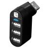 TECHLY Mini Hub Rotante con 3 Porte USB 2.0 Nero