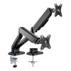TECHLY Supporto da Scrivania Doppio Monitor 17-32'' con Molla a Gas Nero