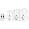 LOGILINK Set di Prese con Telecomando fino a 30m 3 prese CEE 7/3 per Interni