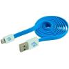 BLUEDIAMOND TO GO Cavo Flat USB AM a Micro USB M 1m Azzurro / Bianco