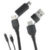FONTASTIC Cavo di Sincronizzazione e Ricarica USB-C&trade; USB-A e Micro USB 1.2m Nero